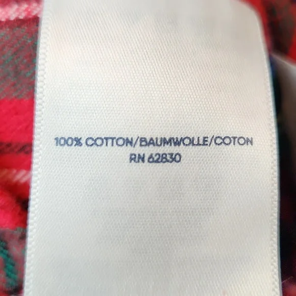Lands' End Plaid Red & Green Flannel Shirt Mens XL - Picture 9 of 9